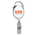 White Badge Pull with clip Thumbnail