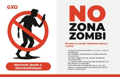 Zombie Walk Safety Poster Small Spanish