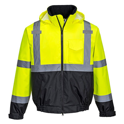 Hi-Vis Premium 2 in 1 Bomber Jacket, Class 3