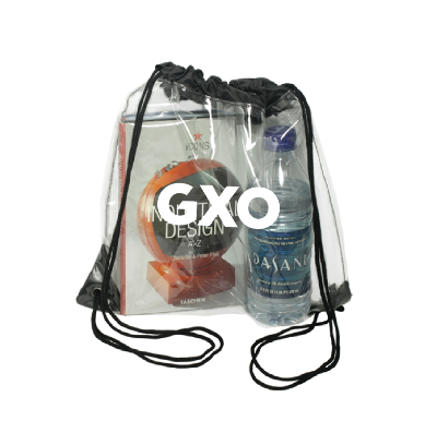 Clear Drawstring bag with logo