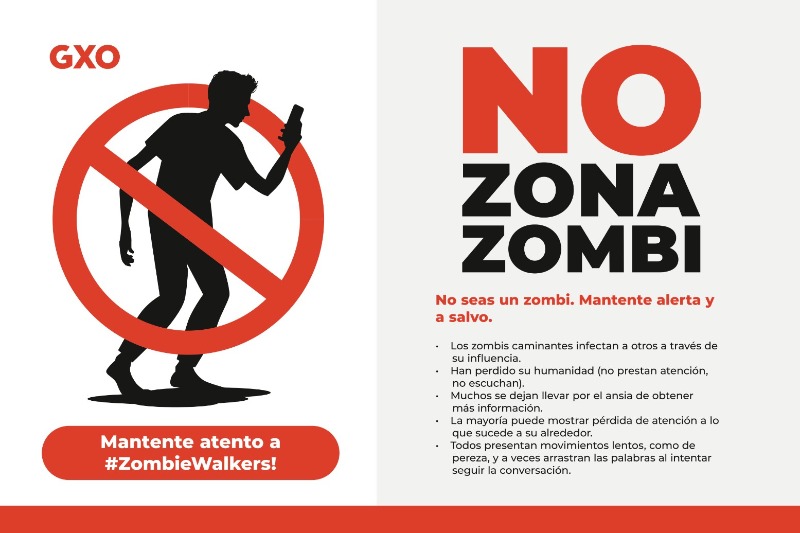 Zombie Walk Safety Poster Large Spanish