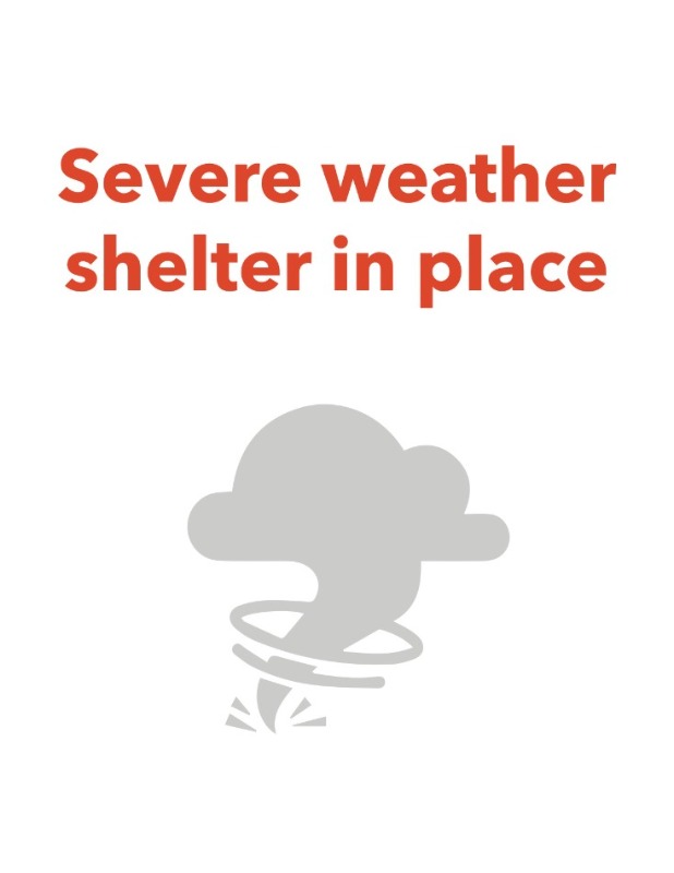 Severe Weather Shelter Place Sign