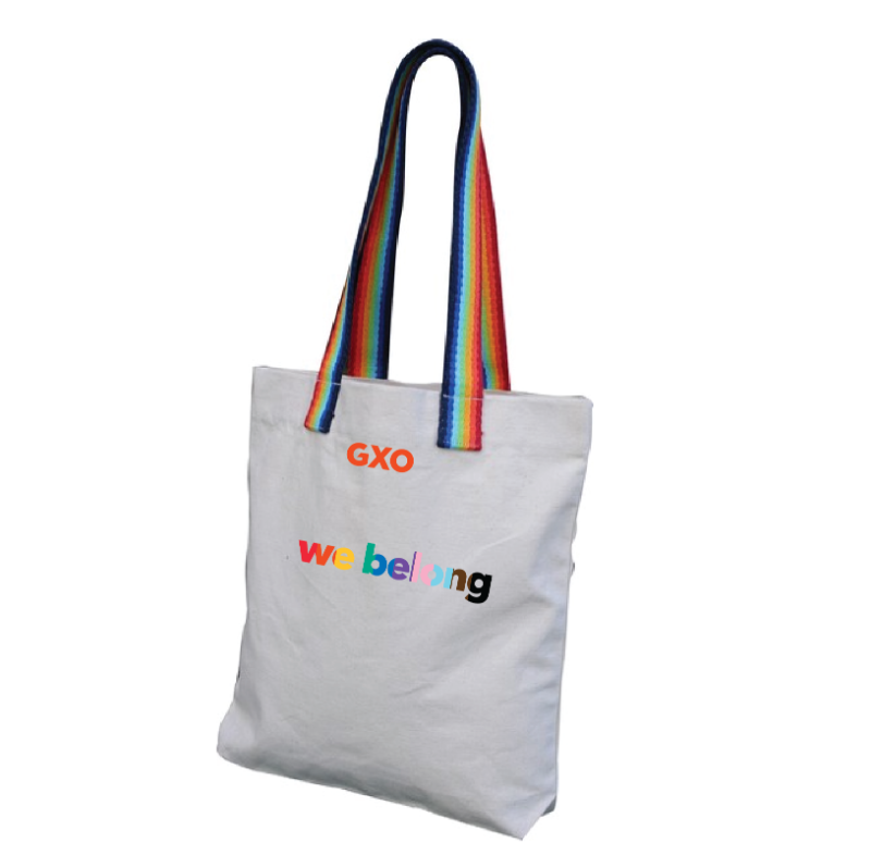 We Belong Progress Pride  Natural Canvas Tote