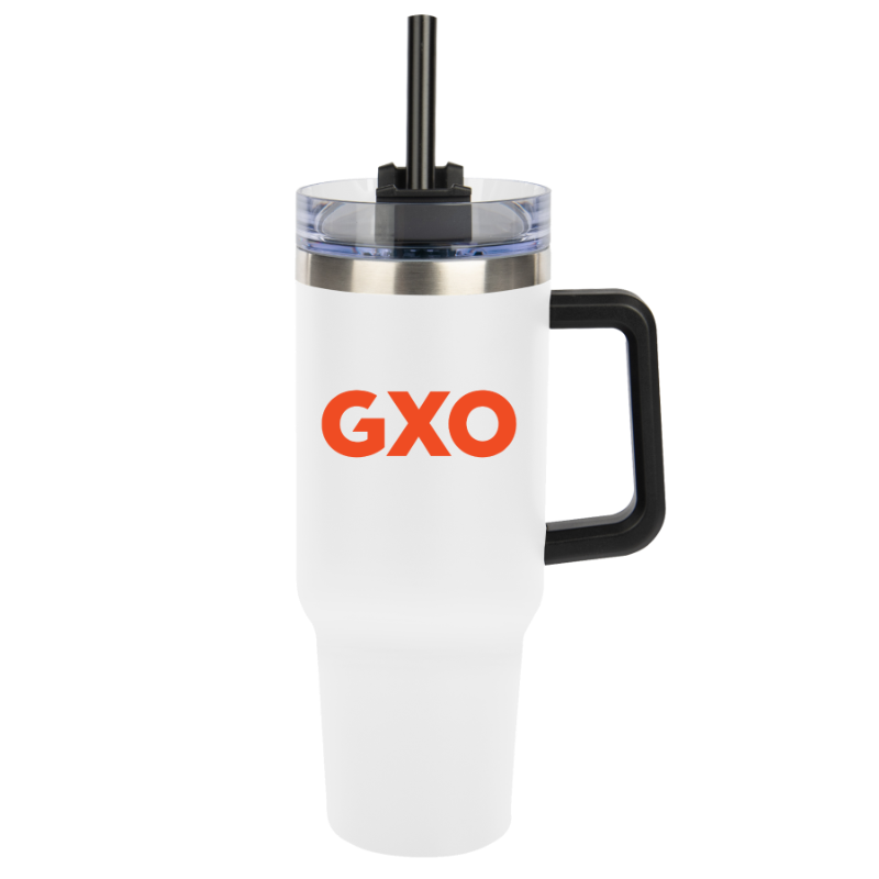 Stainless Steel Tumbler with Straw - 40 oz